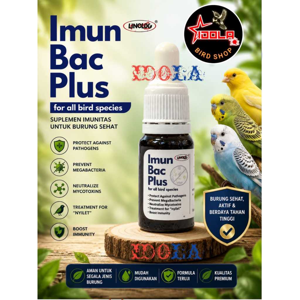 IDOLA Obat Burung Nyilet Kurus Imunbac Plus 10 Ml Ampuh Obat Kutu Cacing Burung Lovebird Parrot Mura