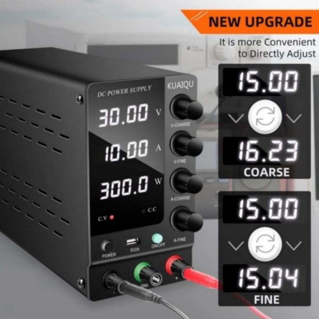 DC Power Supply Adjustable 30 volt 10 Ampere KUAIQUU NICE PW