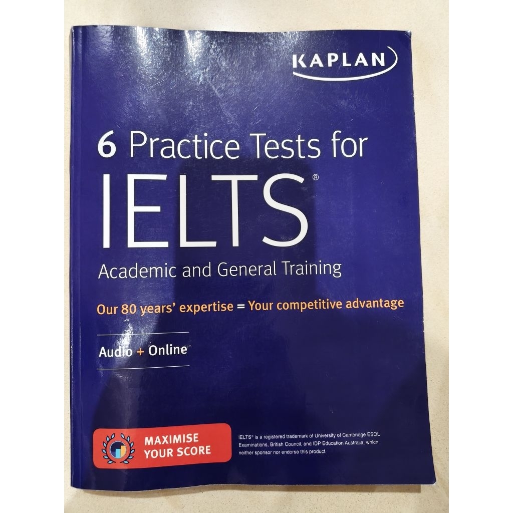 IELTS KAPLAN 6 PRACTICE TESTS 100% authentic real 100% like new ( barcode is given)
