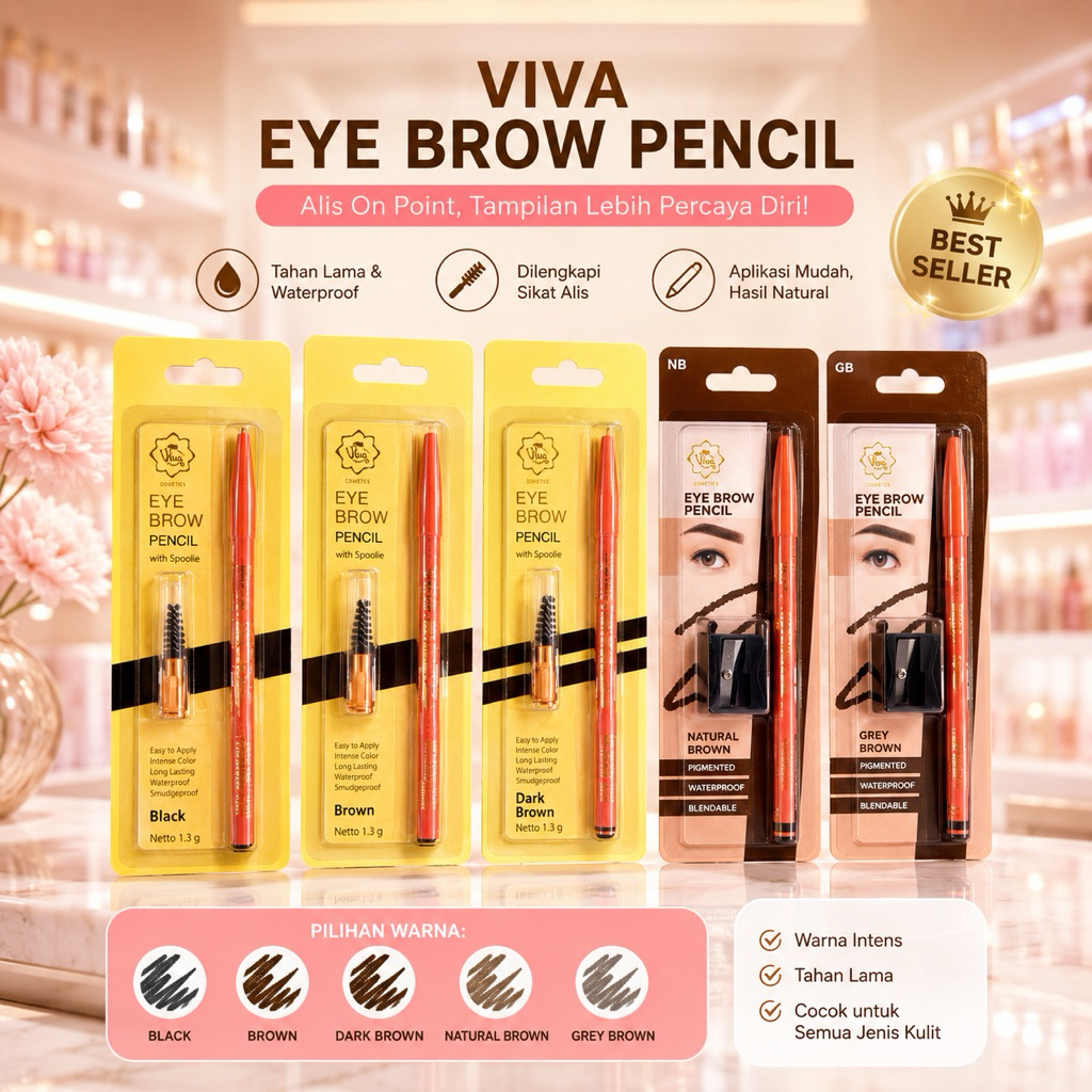 viva pensil alis warna terbaru pensil alis waterproof viva harga ecer rasa grosir termurah