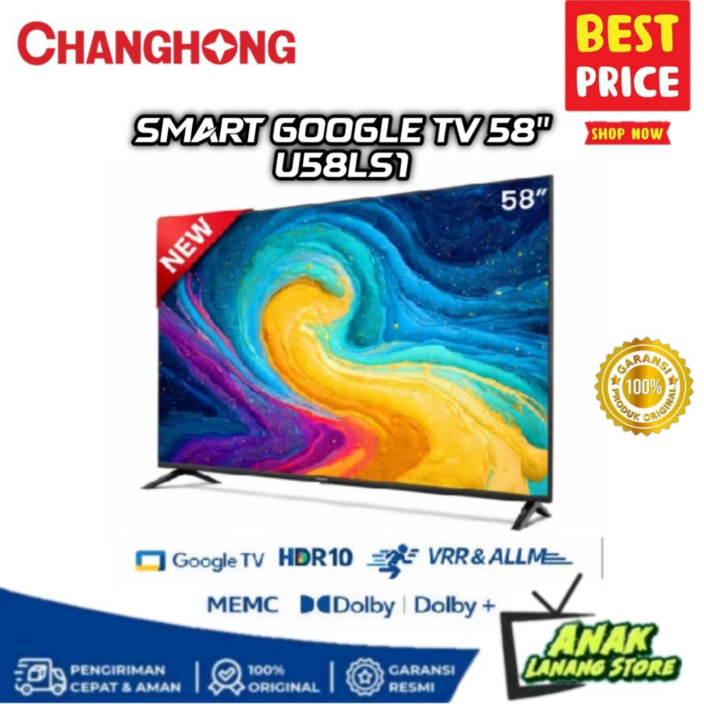 Changhong UHD Google TV 58 Inch U58LS1 – Home Max TV UHD 4K Google Smart TV Garansi Resmi
