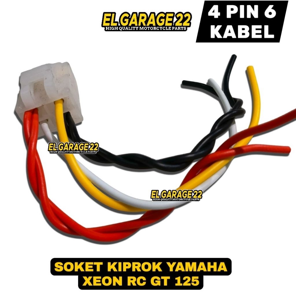 SOKET KIPROK XEON RC GT 4 PIN 6 KABEL - Kabel soket kiprok Xeon rc 125 GT 125 6 kabel