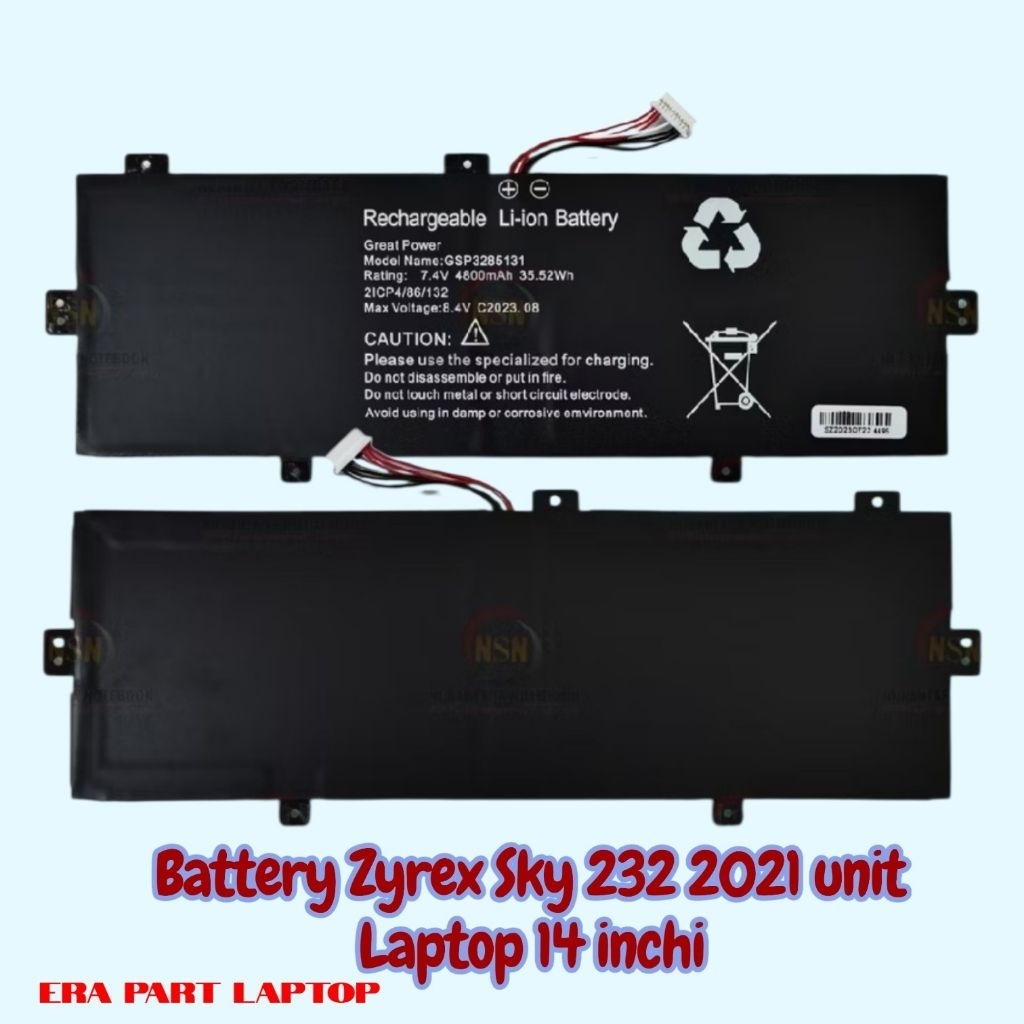 Battery Baterai Zyrex Sky 232 2021 Laptop 14 inchi