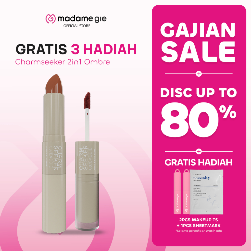[GRATIS 3 HADIAH] [FS] Madame Gie Charmseeker 2in1 Ombre - Make Up Soft Matte Finish