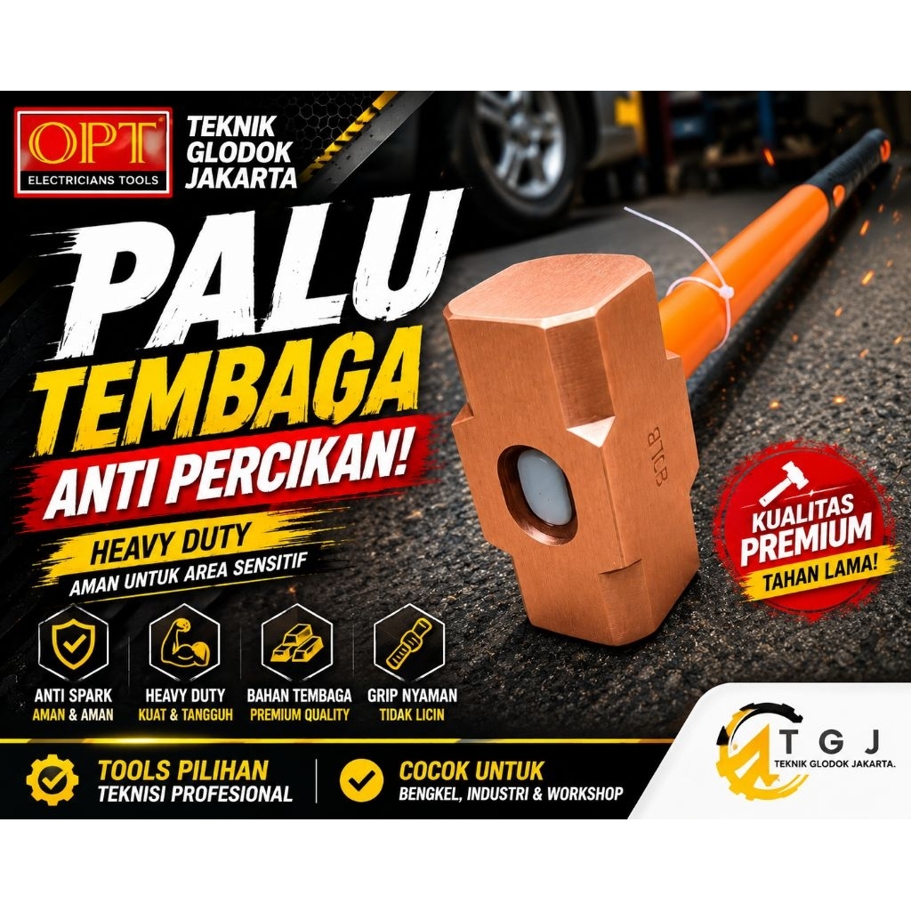 Palu tembaga 5kg copper hammer OPT 10 Lb