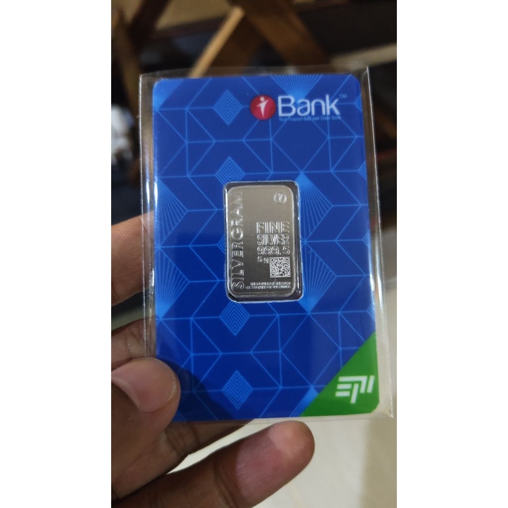 Fine Silver Perak Murni 999 Silver Bar Batangan Silvergram Silverium Antam 5 gram gr