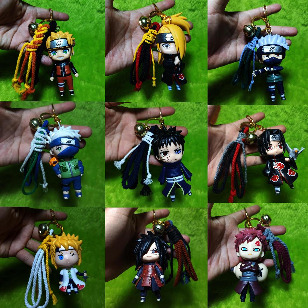 FIGURE KEYCHAIN NARUTO  MADARA OBITO GAARA ITACHI SASUKE MINATO DEIDARA KAKASHI BAG CHARM ANIME GANT