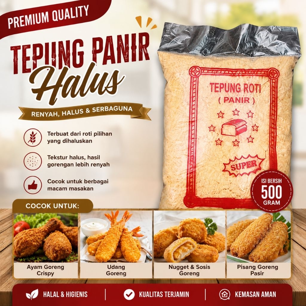 TEPUNG PANIR HALUS / TEPUNG ROTI BAHAN KROKET RISOLES