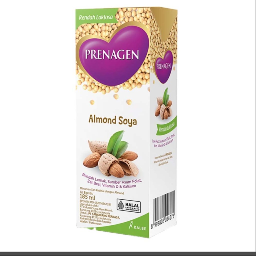 PRENAGEN SUSU UHT CAIR RASA ALMOND SOYA 185 ML UNTUK IBU HAMIL