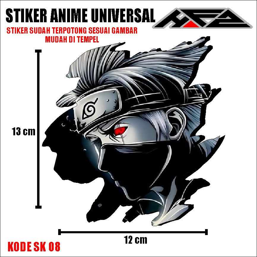 STIKER DECAL UNIVERSAL GAMBAR ANIME LENGKAP NARUTO SASUKE PENUTUP BARET BODY MOTOR ,HELM,MOBIL HAFIZ