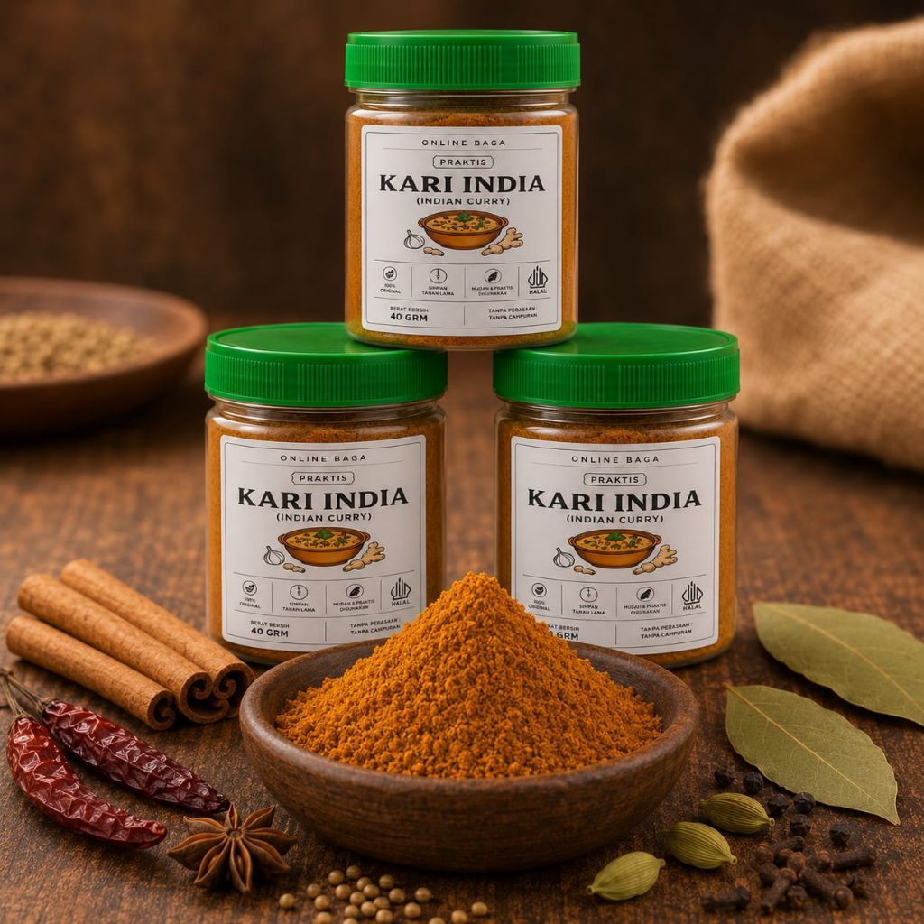 KARI INDIAN BUBUK ~ Indian Kari Asli Murni Organic 40 grm