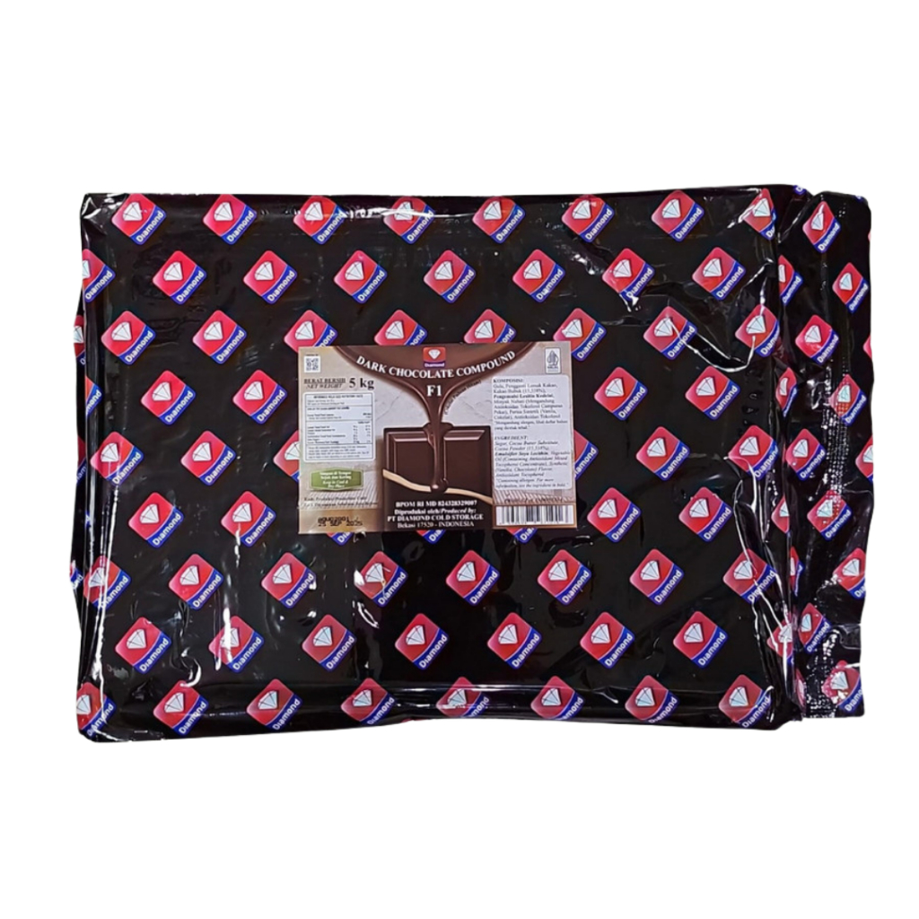 Diamond F1 Dark Chocolate Compound 5kg / Diamond F1 Coklat Batang 5kg