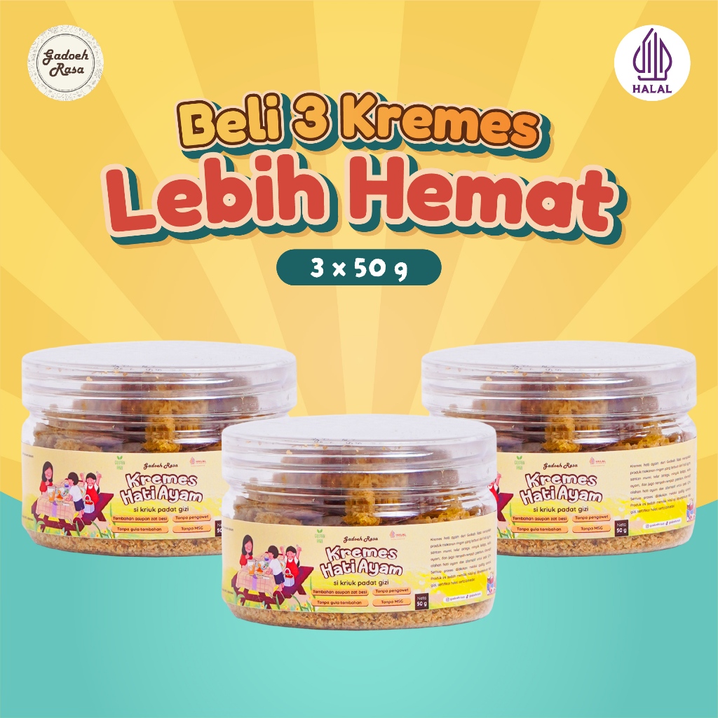 Gadoeh Rasa Kremes Hati Ayam - Paket 3 Toples 50gr