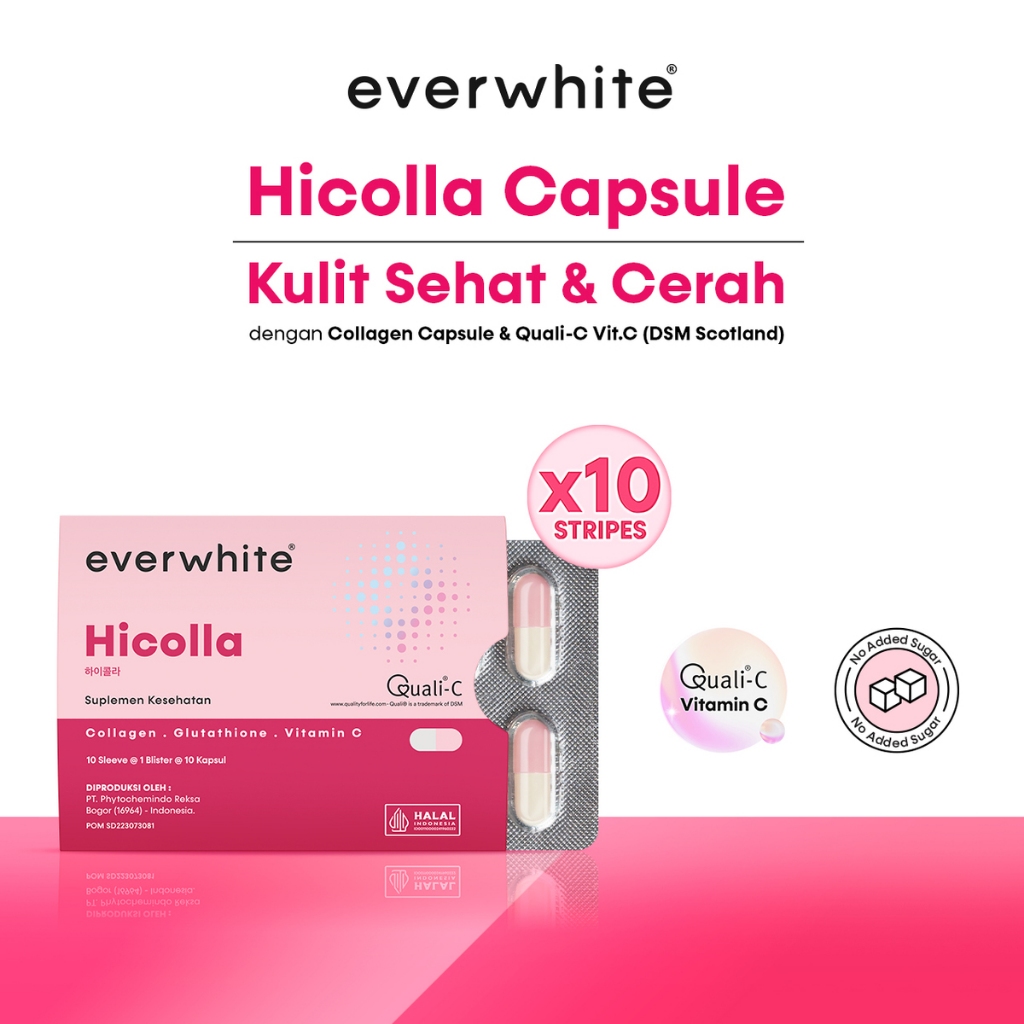 Everwhite Hicolla Kapsul Minuman Kolagen Pencerah Kulit - Collagen Kapsul 10 Stripes