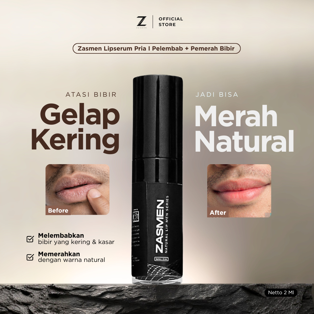 Lip Serum Pria untuk Bibir Gelap Kering dan Pecah-Pecah - Perawatan Bibir Pria