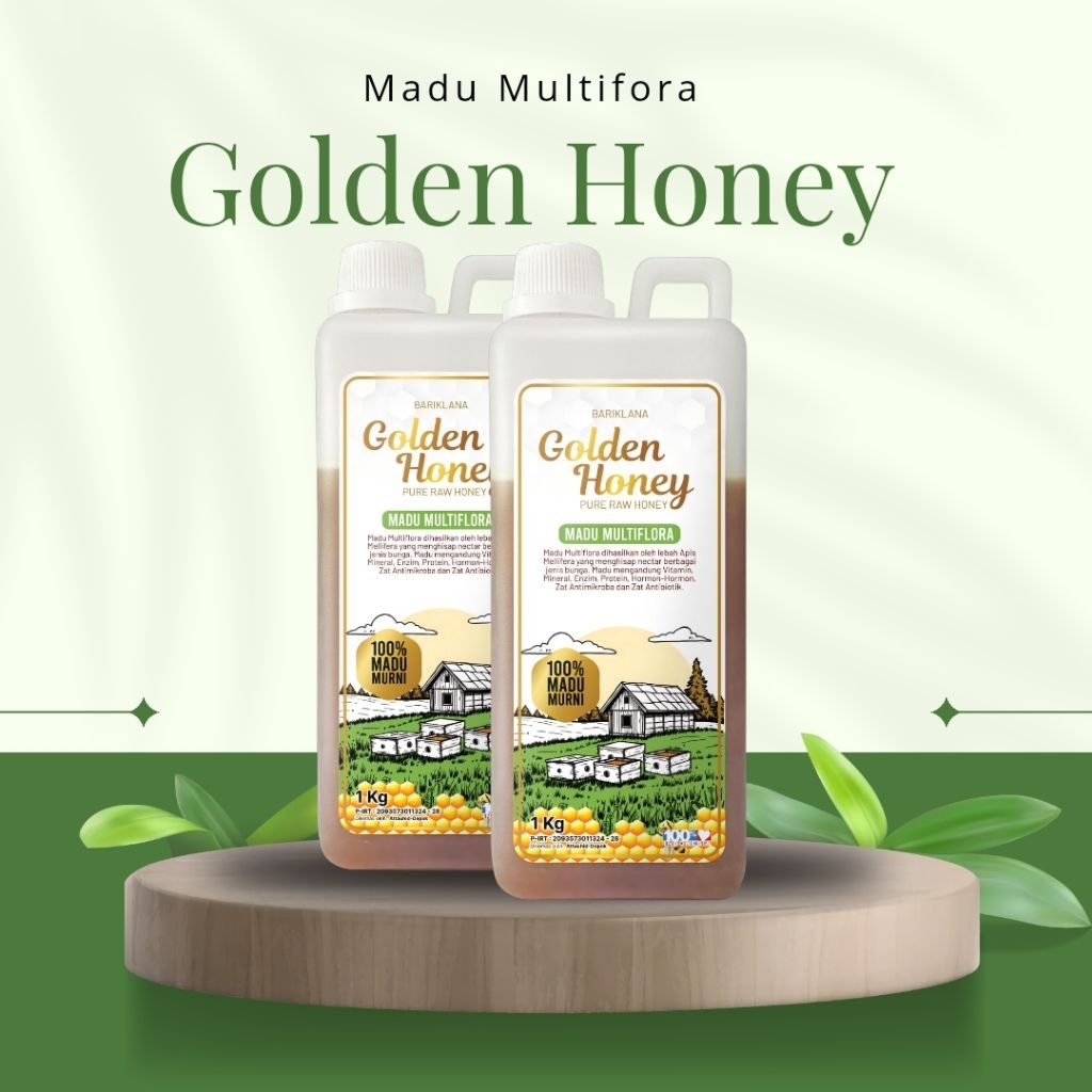 Golden Honey Madu Multiflora Murni Premium / Cairan Alami Pendamping Gaya Hidup Sehat