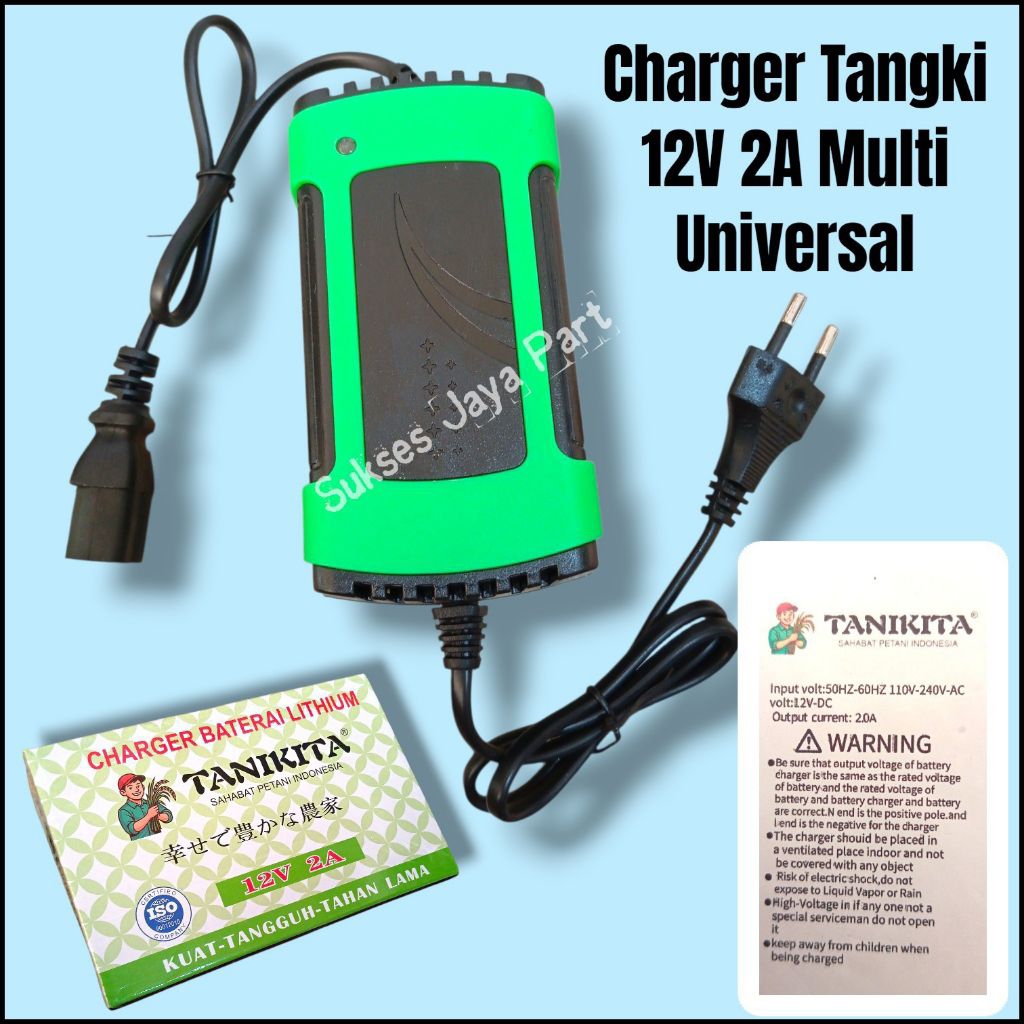 Charger Tangki semprot 12V 2A Kualitas Bagus Elektrik Cas teng semprot 12V 2Ah Tani Kita