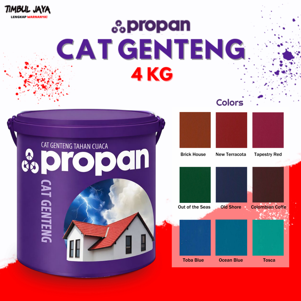 Cat Genteng Propan 4 Kg / Cat Genteng Mengkilap / Cat Atap Genteng / Cat Atap Propan