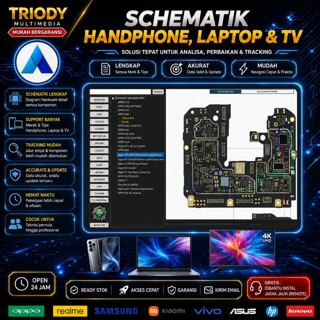 Kumpulan Schematic Diagram Tool HP LAPTOP TV LED TABUNG UNIVERSAL Permanen Aktif Selamanya