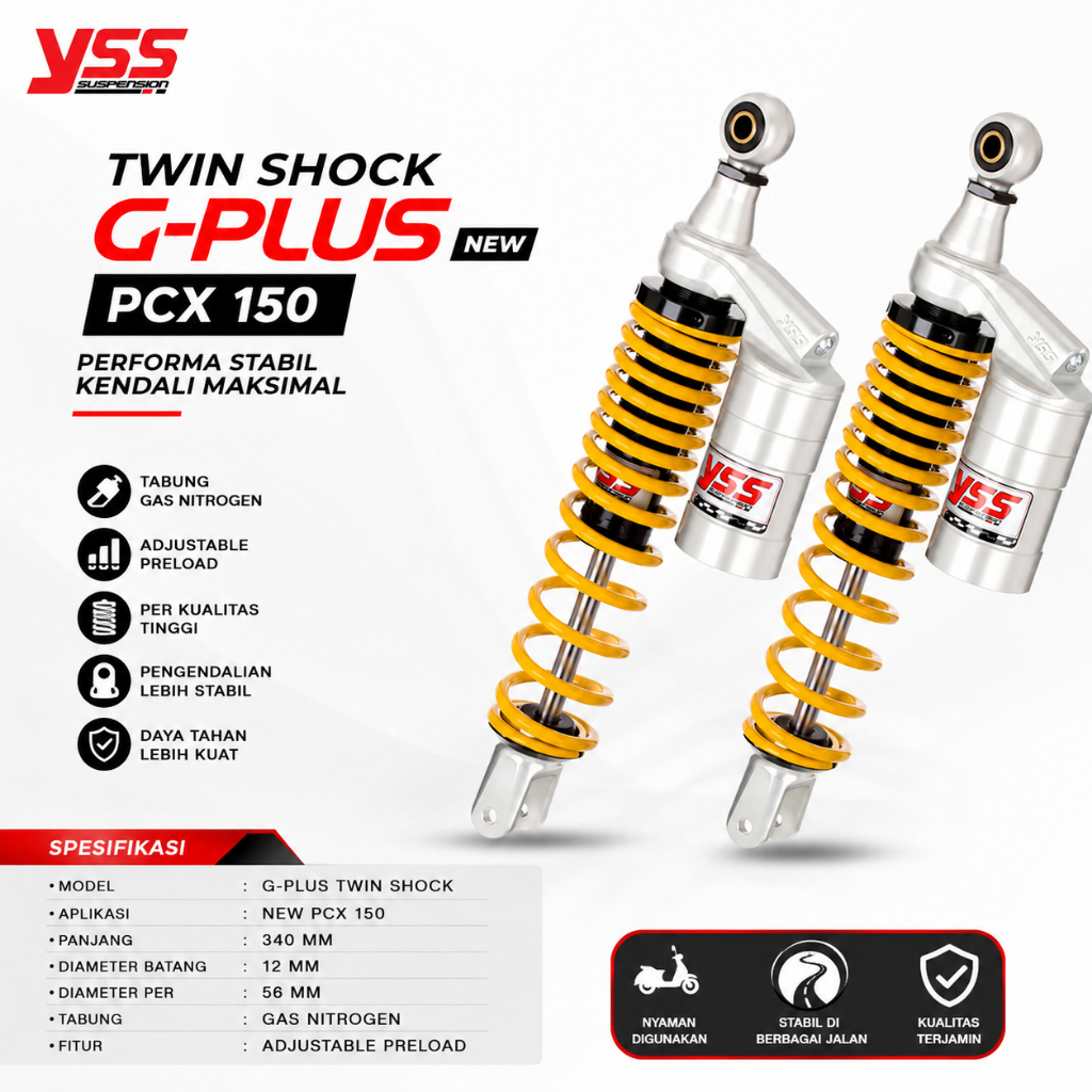 YSS Twin Shock G-Plus New PCX 150