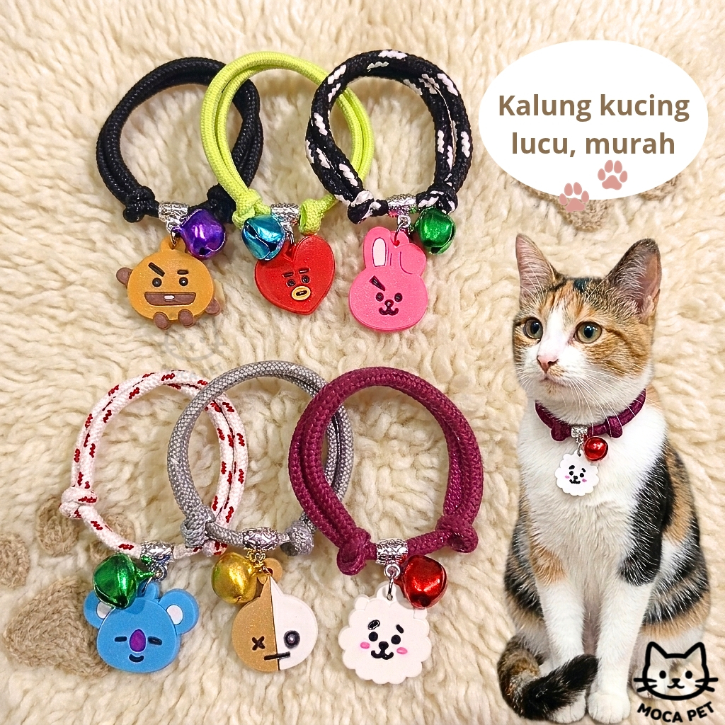 Kalung Kucing Liontin BTS/Aksesories Kucing WARNA DAN LIONTIN RANDOM BTS/Kalung Lonceng