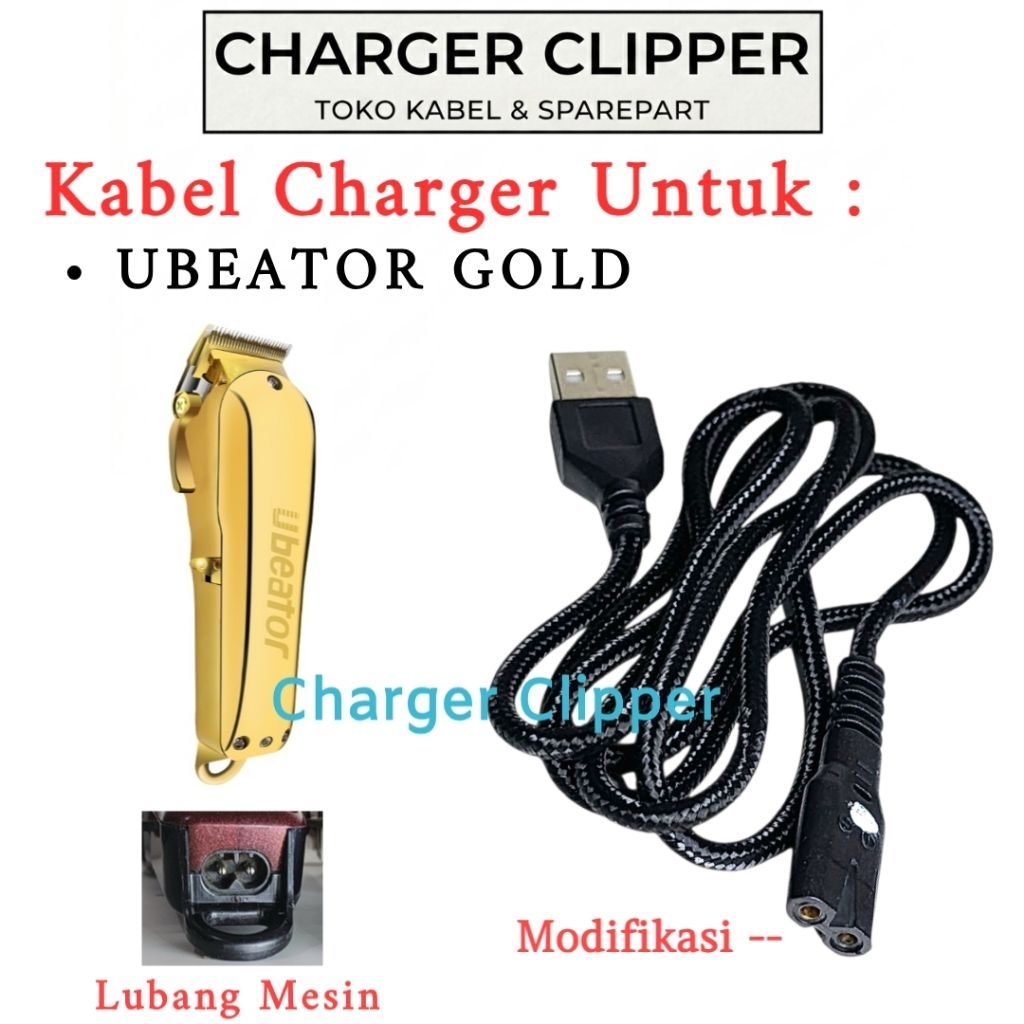 Kabel Charger UBEATOR GOLD Pengisi Daya Mesin Cukur UBEATOR #USBWahl