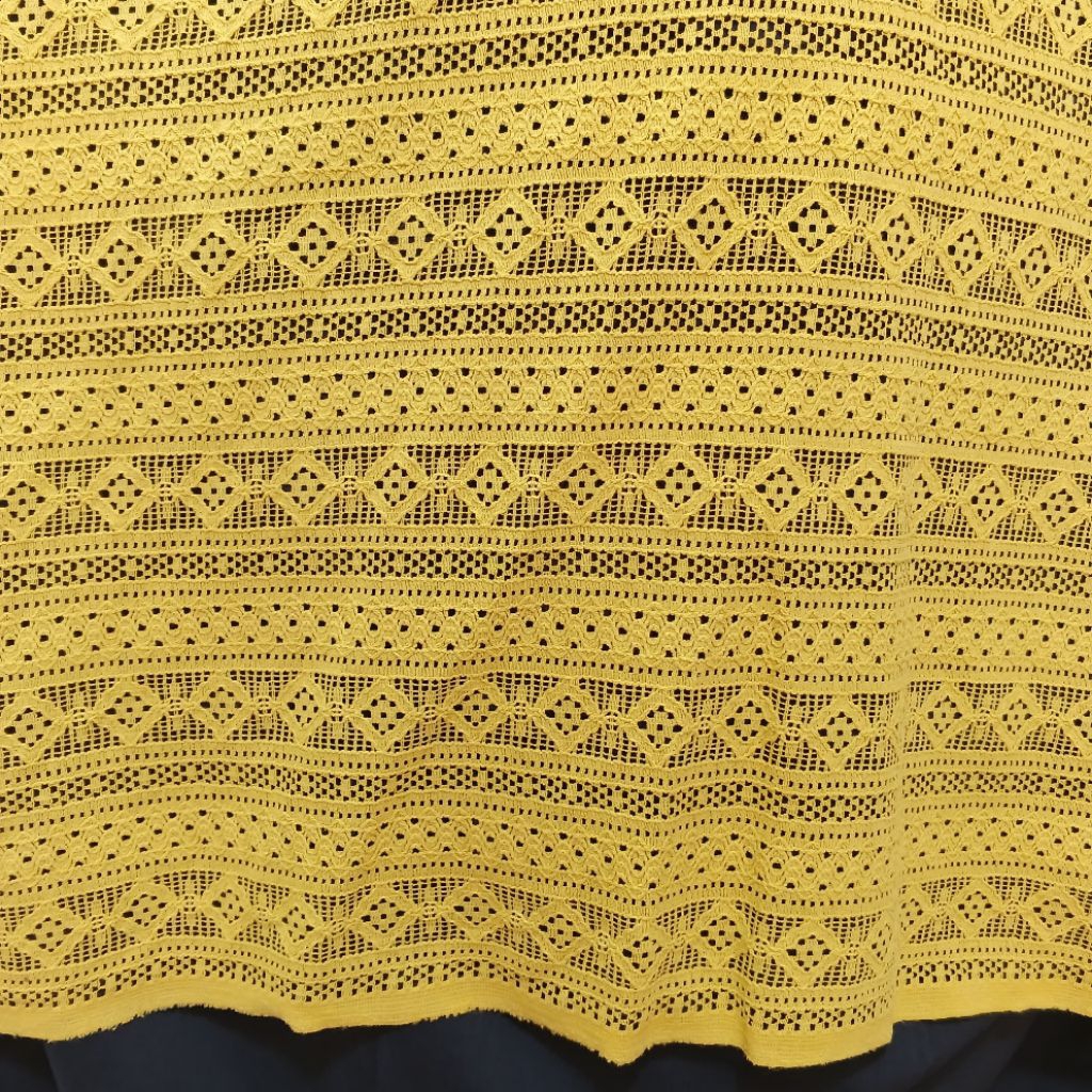 kain brokat premium mewah [kuning/0,5meter] - kain brokat katun motif cantik - kain brokat katun met
