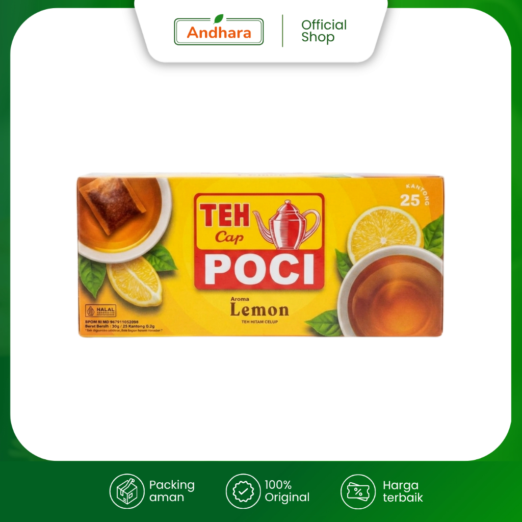 Teh Poci Celup Lemon Isi 25 Kantung - Teh Cap Poci Box Rasa Lemon