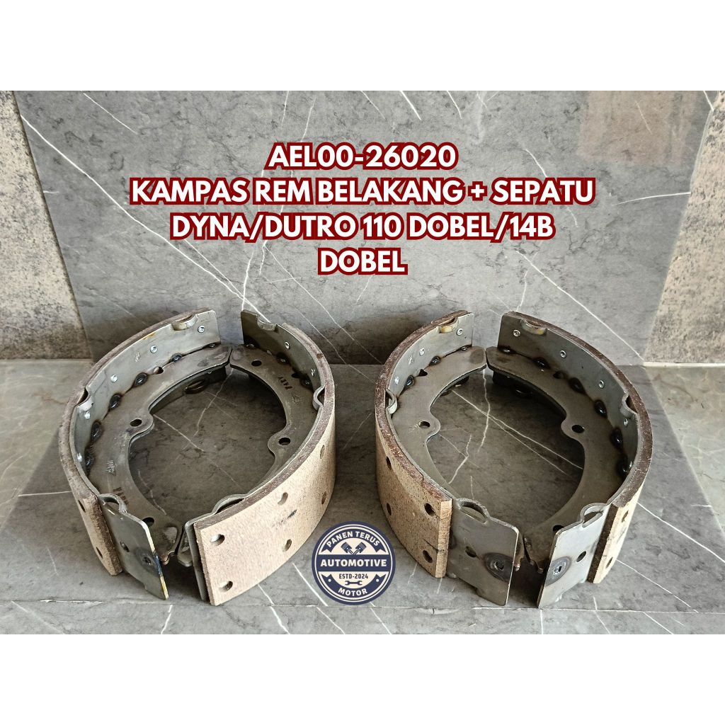 KAMPAS REM BELAKANG TOYOTA DYNA SAURUS 14B 115ET DOUBLE BAN AEL00-26020 ARPI ASLI ORIGINAL (SUDAH SA