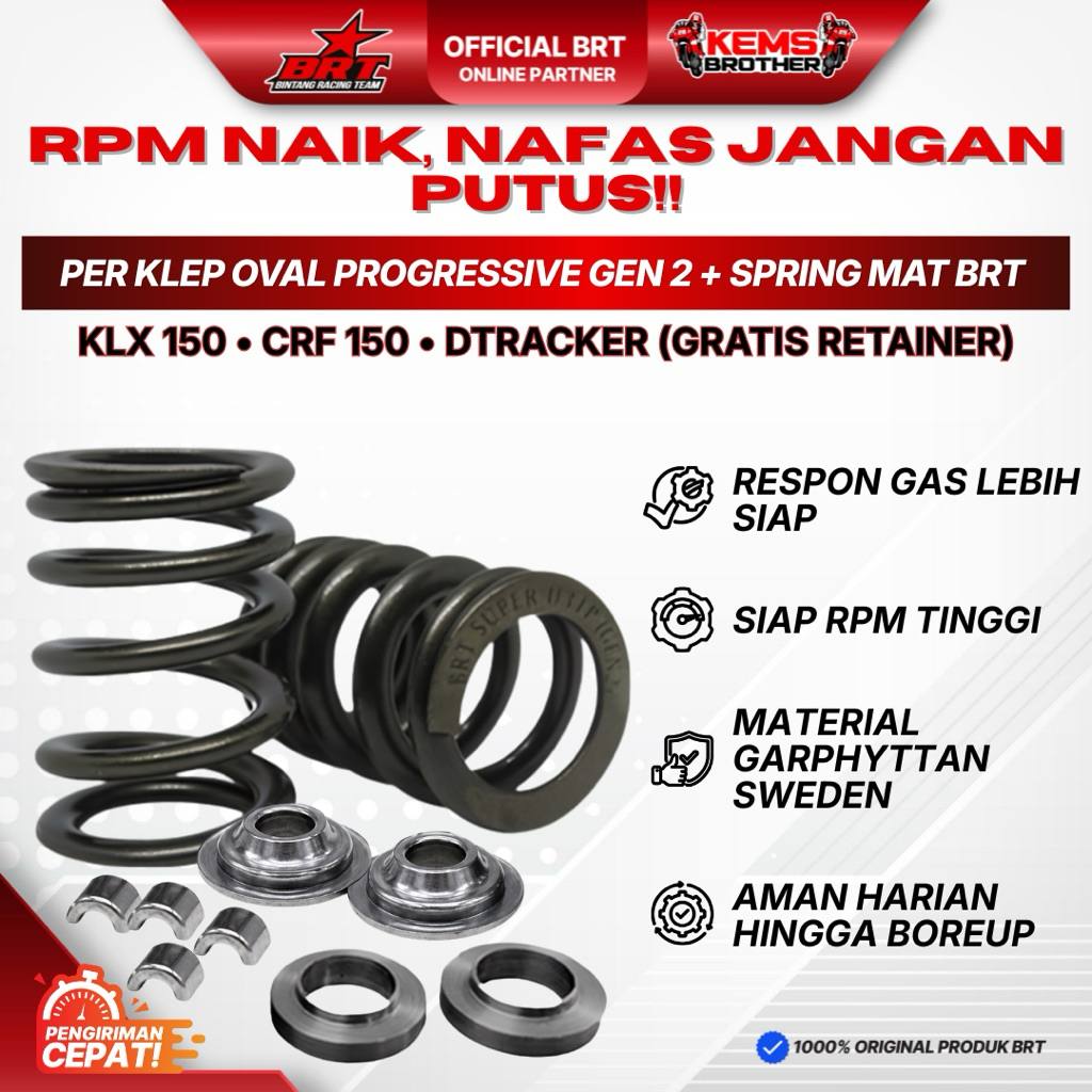 Per Klep Super Oval Progressive KLX 150 Dtracker CRF 150 Gen 2 Original BRT (termasuk retainer, kuku