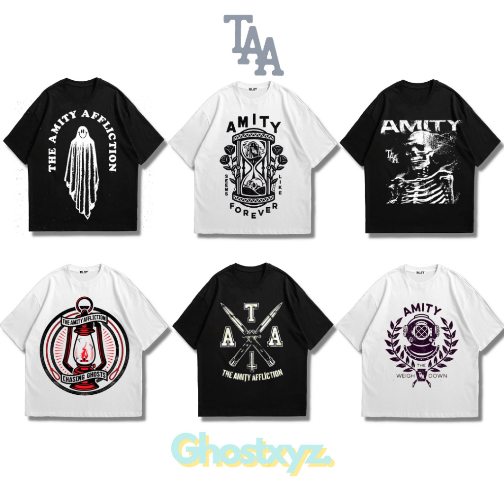Ghostxyz T-Shirt The Amity Affliction Oversize Vintage Tee Baju Kaos