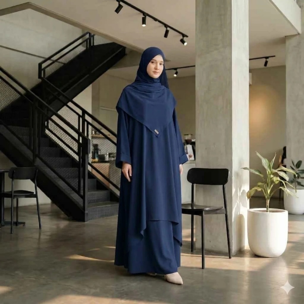 Lolifashion8 Sadiyah Dress Viral Set Tunik Batwing Oversize dan Rok Melayu Setelan  Wanita Terbaru