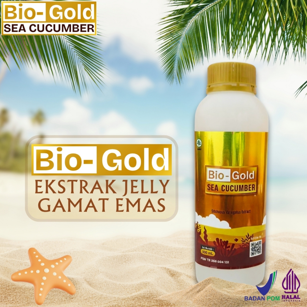 Bio Gold Sea Cucumber 500ml - Jely Gamat Biogold Ekstrak Gamat Emas Asli - Tinggi Kalsium Kolagen