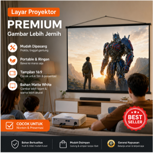 Layar Proyektor Portable HD Screen untuk Nonton dan Presentasi