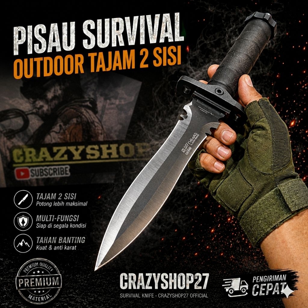 pisau survival 2338A / Survival Kit / Pisau camping / Pisau Survival