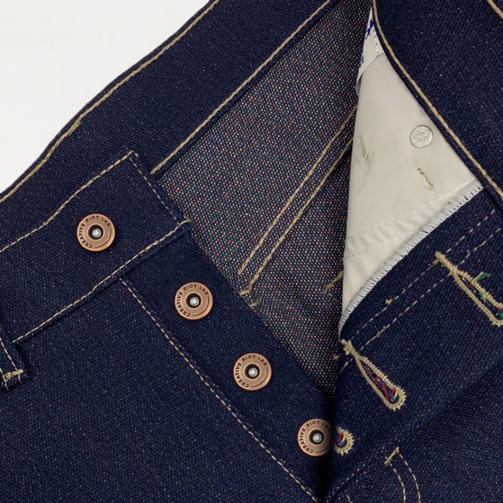 Celana Denim Selvedge Accent - Artic Blue - DarkBlue X Rainbox 18oz - zadeefa