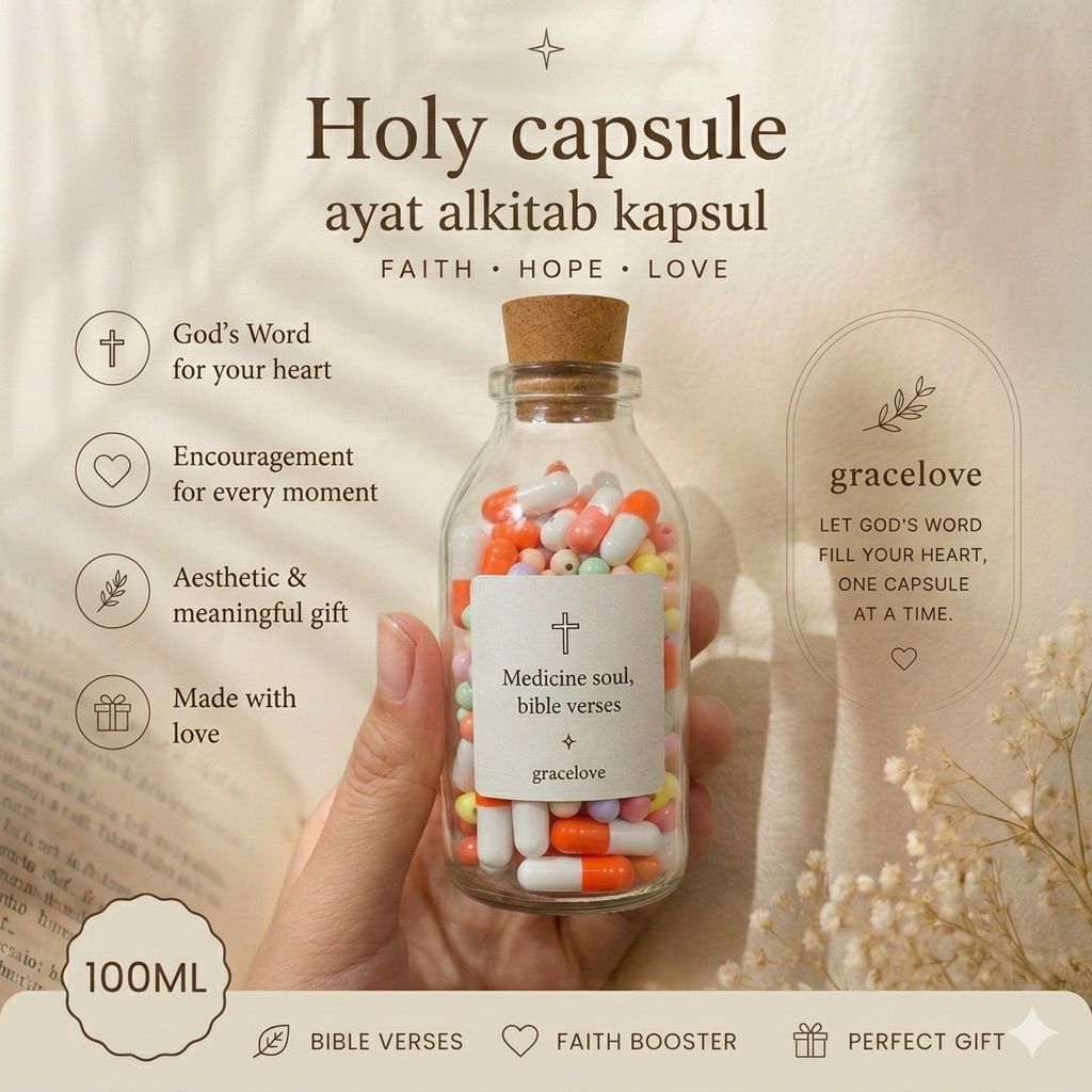 [Gracelove] Pil Ayat Alkitab Kristen Holy Capsule Christian bible verses medicine 100ml