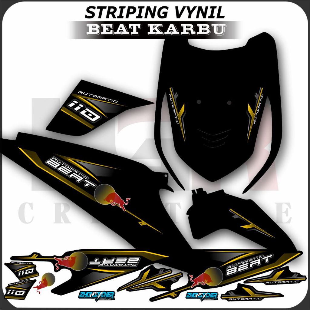 STRIPING VARIASI STICKER BEAT KARBU LIST MOTIF REDBULL CODE 005