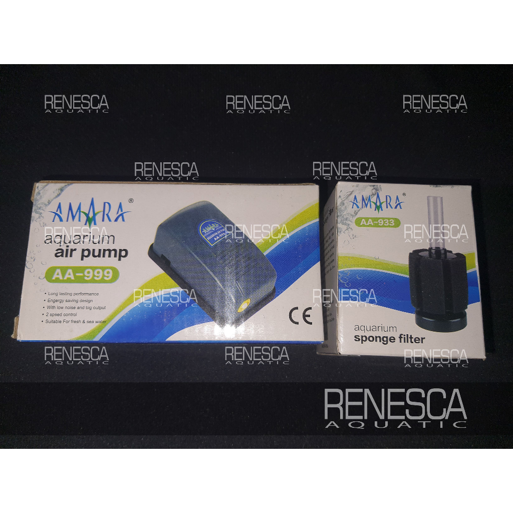 Paket Lengkap Aerator Amara AA 999 + Amara Biofoam Filter AA 933 - Mesin Aerator Oksigen Udara denga
