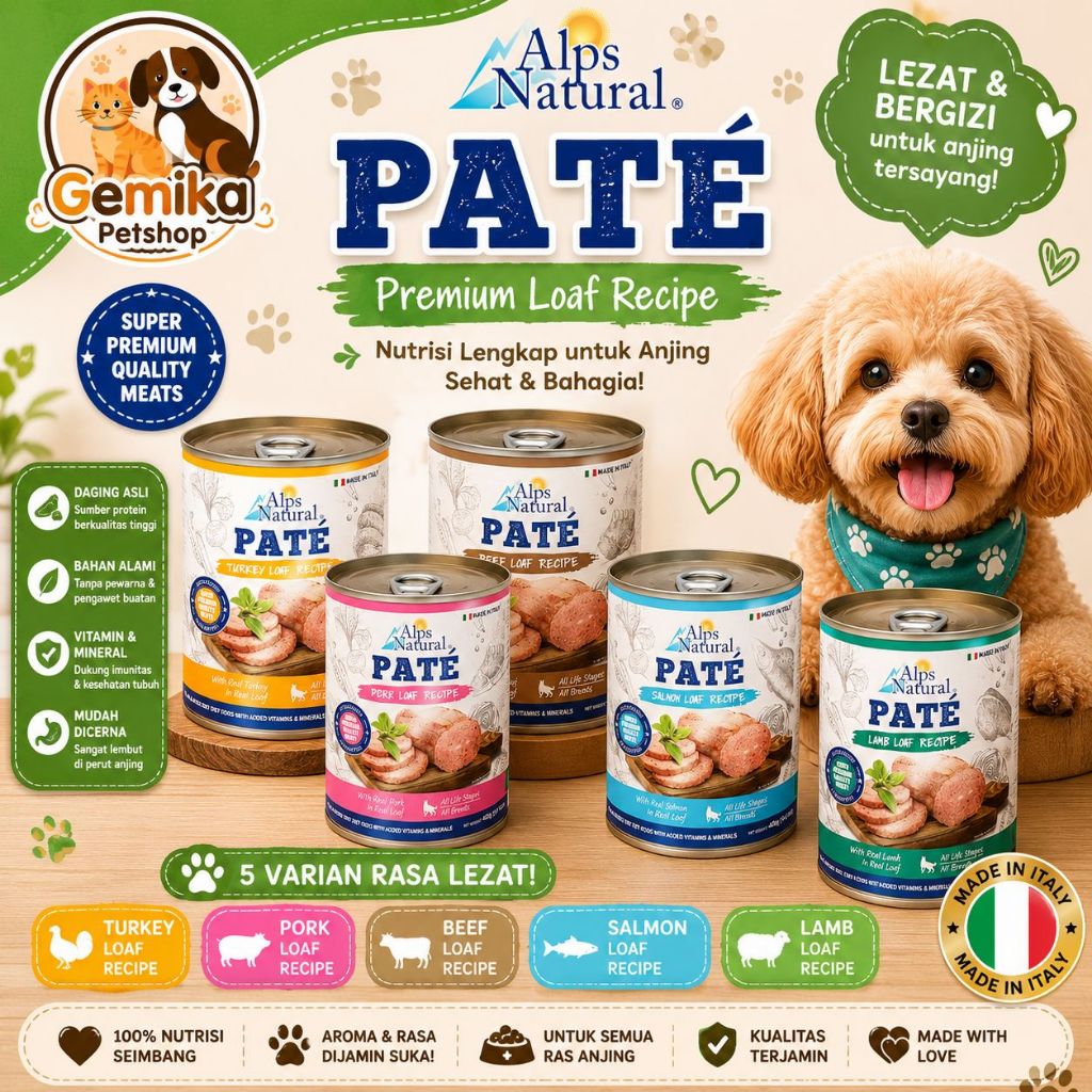 MAKANAN ANJING ALPS NATURAL PATE 415GR [ DOG FOOD ]