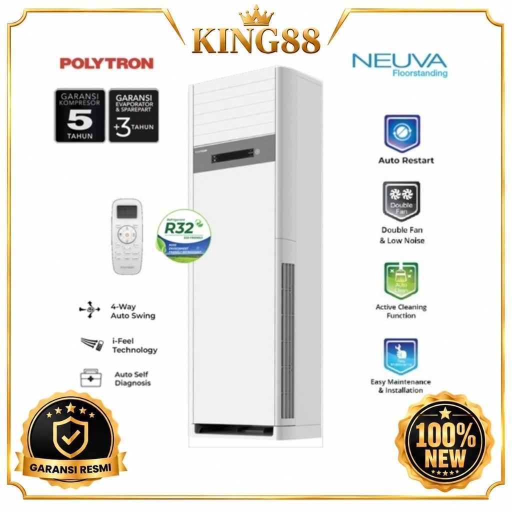 POLYTRON PSF-5132 Ac Floor Standing 5 PK R32 - AC POPYTRON Floor Standing 5PK PSF5132