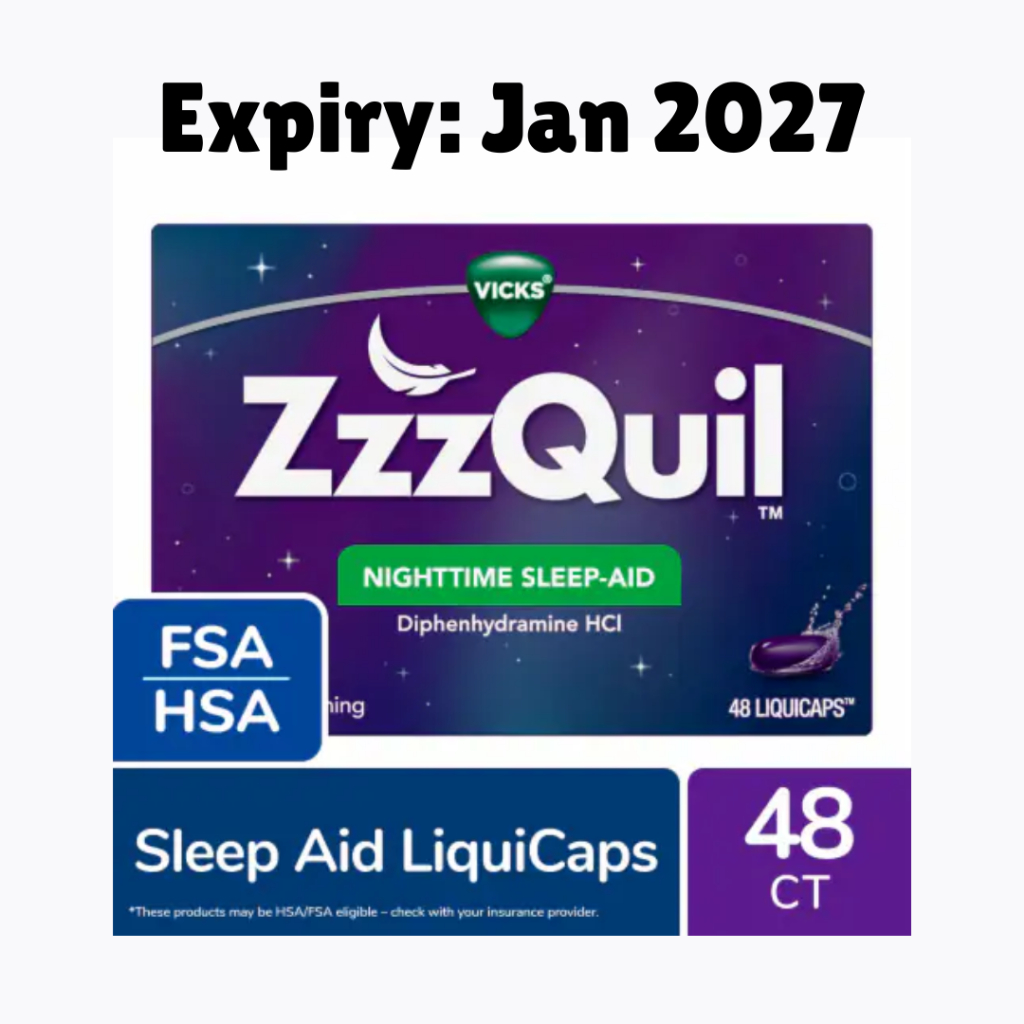 ZzzQuil Nighttime Sleep Aid LiquiCaps, 25 mg Diphenhydramine HCl - 48 Count