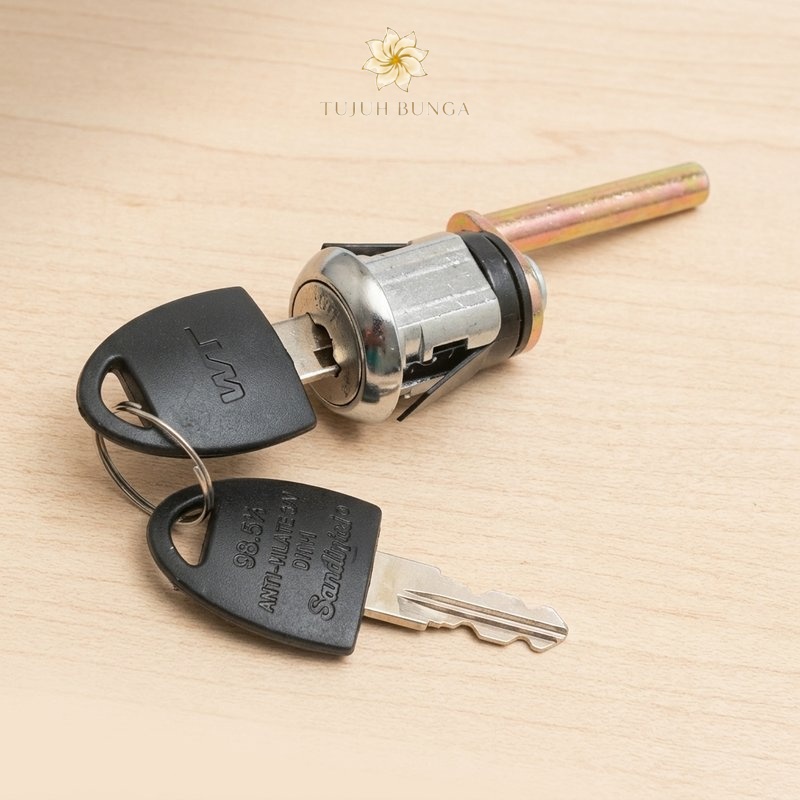 Drawer Lock Cylinder 1set Kunci Lemari Arsip Besi Kantor Kunci Meja Laci Kantor
