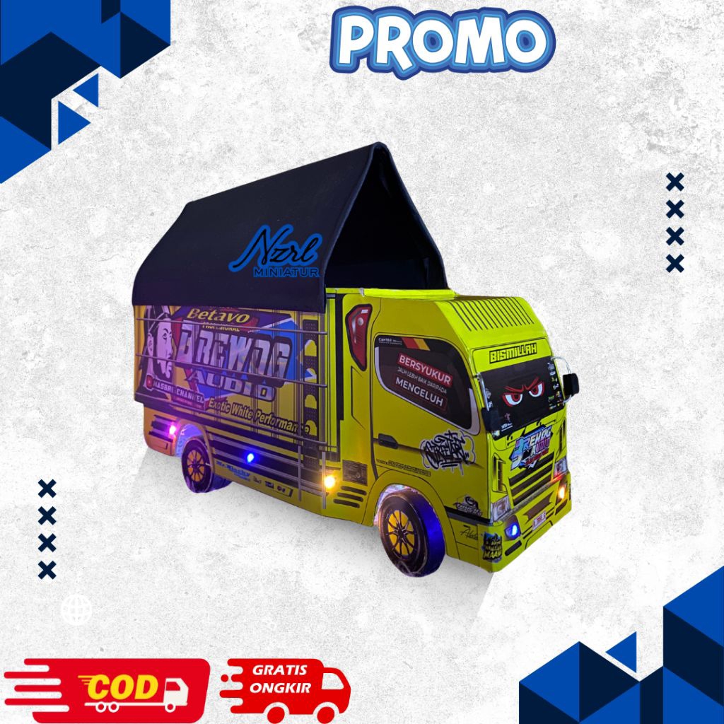 MAINAN MINIATUR TRUK OLENG KAROSERI BREWOG KUNING