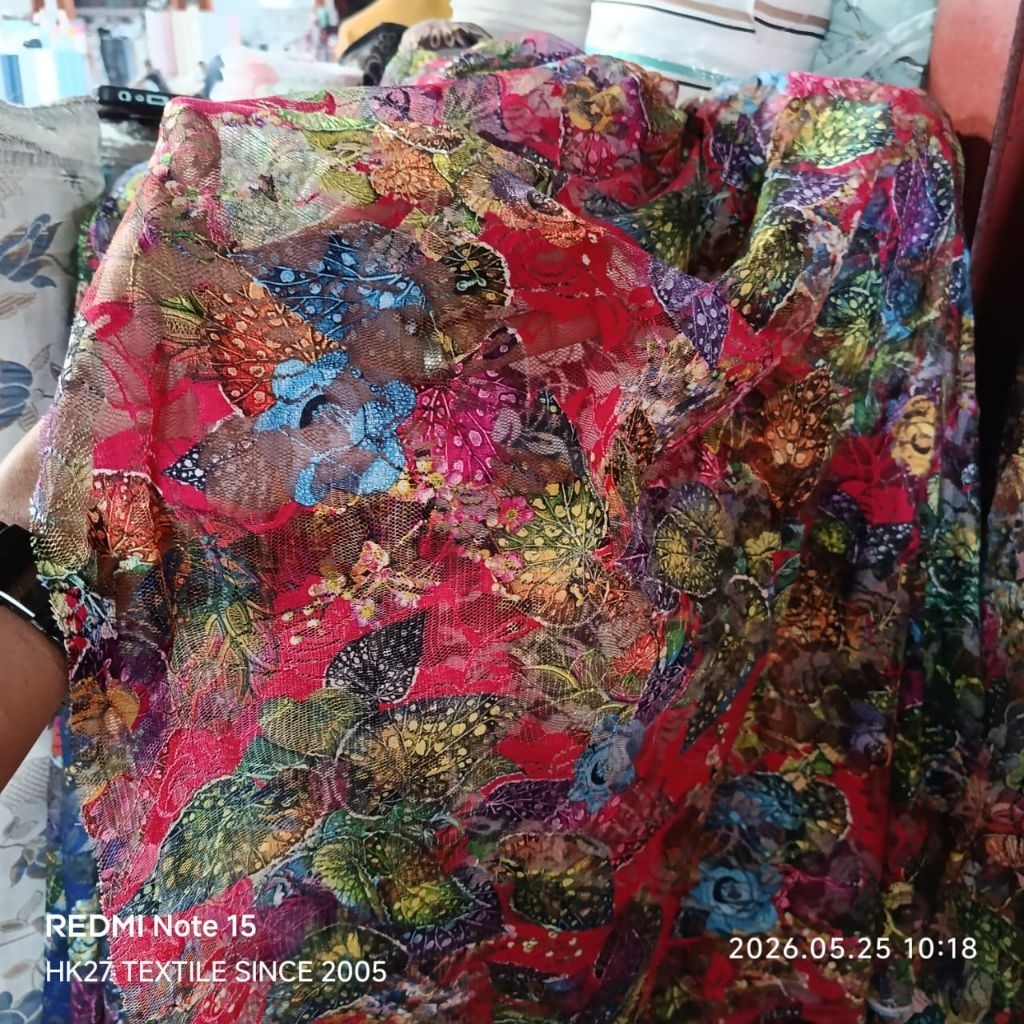HARGA/0,5 M I BAHAN BROKAT TILE I KAIN BORKAT I KAIN BROKAT TIMBUL BUNGA 3D I KAIN BROKAT KOREA