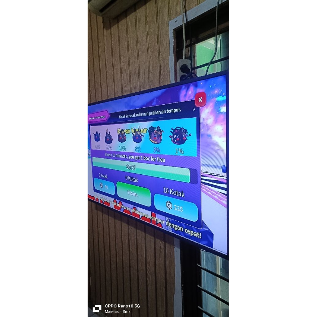 JUAL1 unitTV SAMSUNG 55 INC MINUS GARIS  ( TV SEKEN MSH LAYAK DIGUNAKAN) KEL TV REMOT   KABEL POWER,
