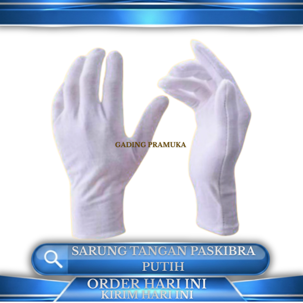 Sarung tangan paskibra anak SD / sarung tangan putih anak SD