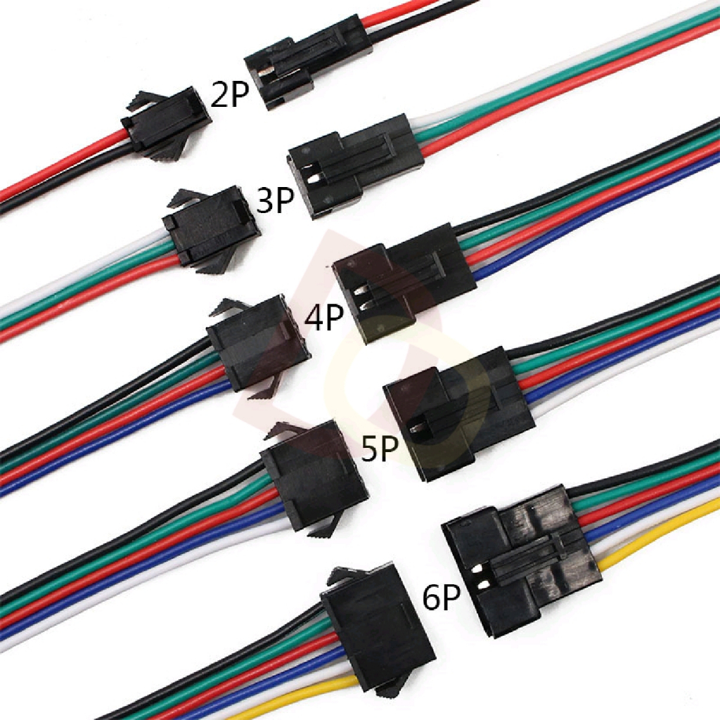 Kabel Soket Konektor Socket Male Female LED Strip DC JST SM 2 3 4 5 6 Pin soket kabel