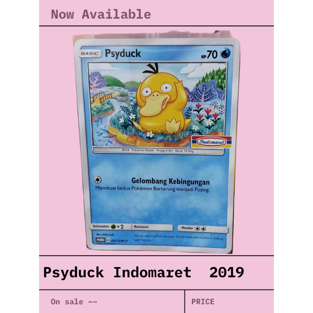 kartu pokemon promo indomaret Psyduck 2019