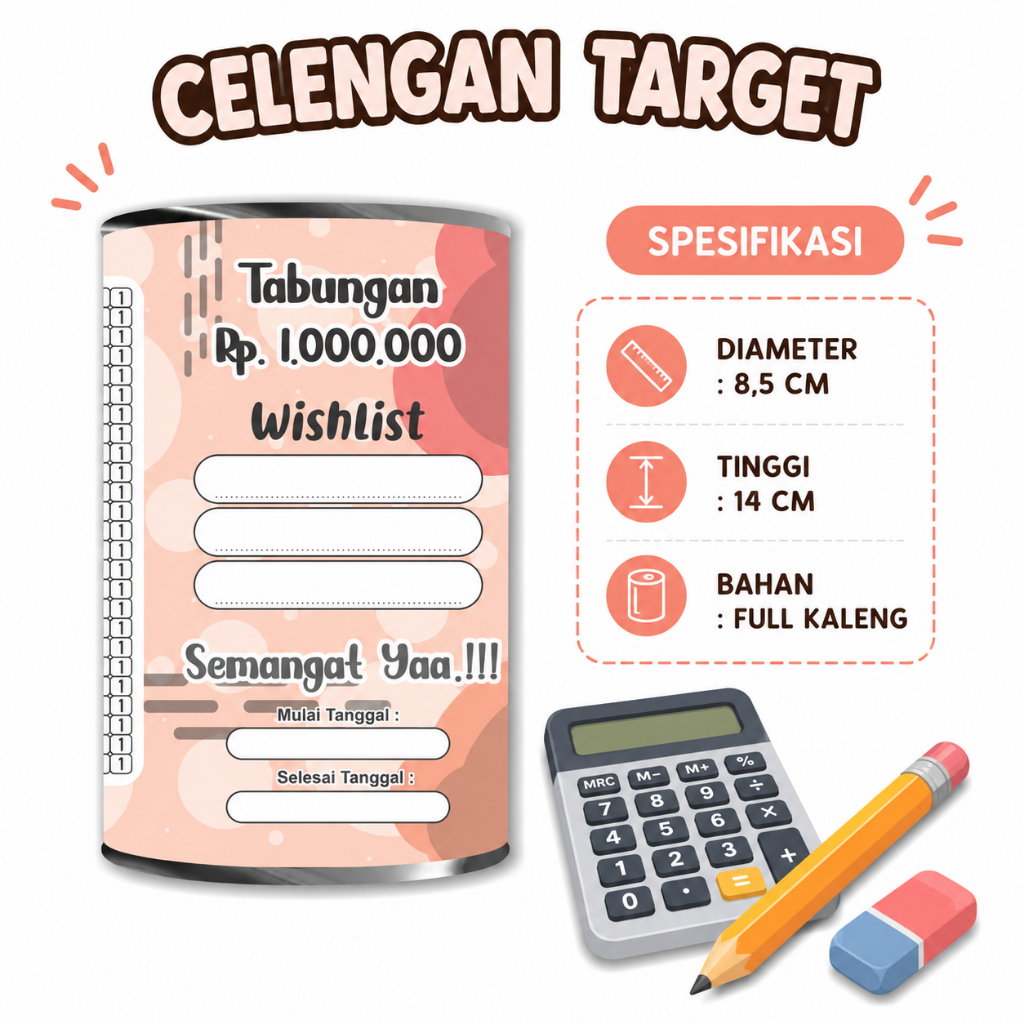 CELENGAN TARGET SMALL 1 RIBU TARGET 1JUTA VIRAL / CELENGAN TABUNG BISA HITUNG ANGKA TARGET SMALL